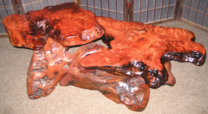 Redwood Burl Two-Tier Table -SOLD!