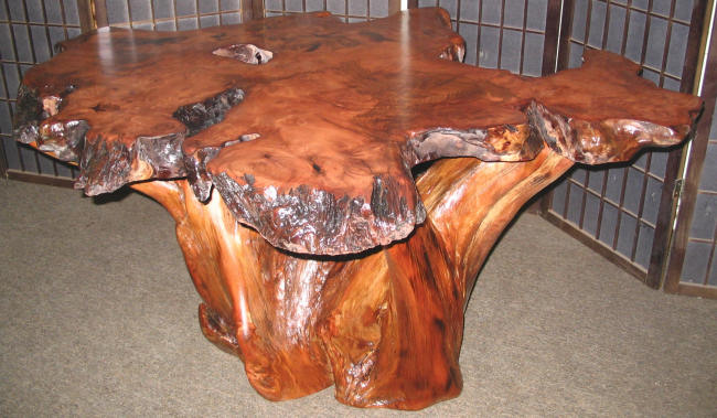 Redwood Burl Coffee Table