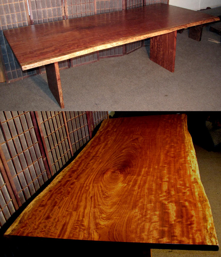 African Bubinga Trestle Table