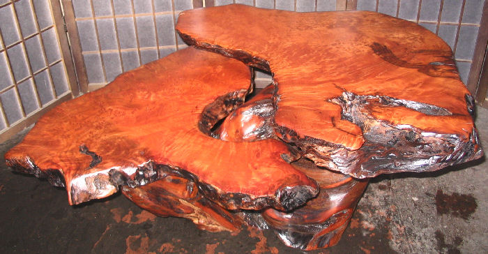 Redwood Burl Two-Tier Table -SOLD!