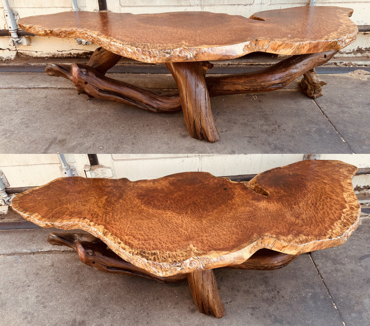 Redwood Lace Burl Coffee Table
