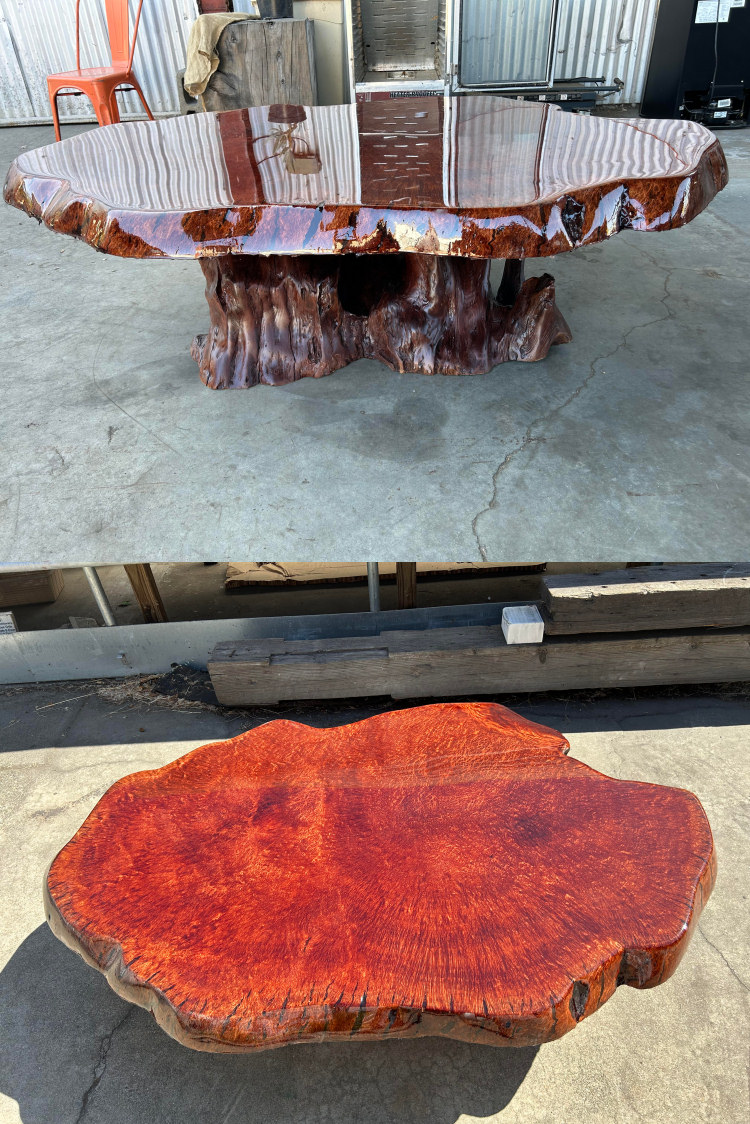 Redwood Lace Burl Coffee Table
